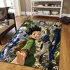 Hunter × Hunter Flannel Pattern Square Carpet,Area Rug,Carpet Rug for Living Room Bedroom Sofa Playroom Decor,Non-slip Floor Mat
