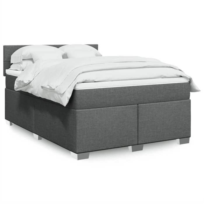 Maison Exclusive - Sommier à lattes de lit avec matelas Gris foncé 160x200cm Tissu