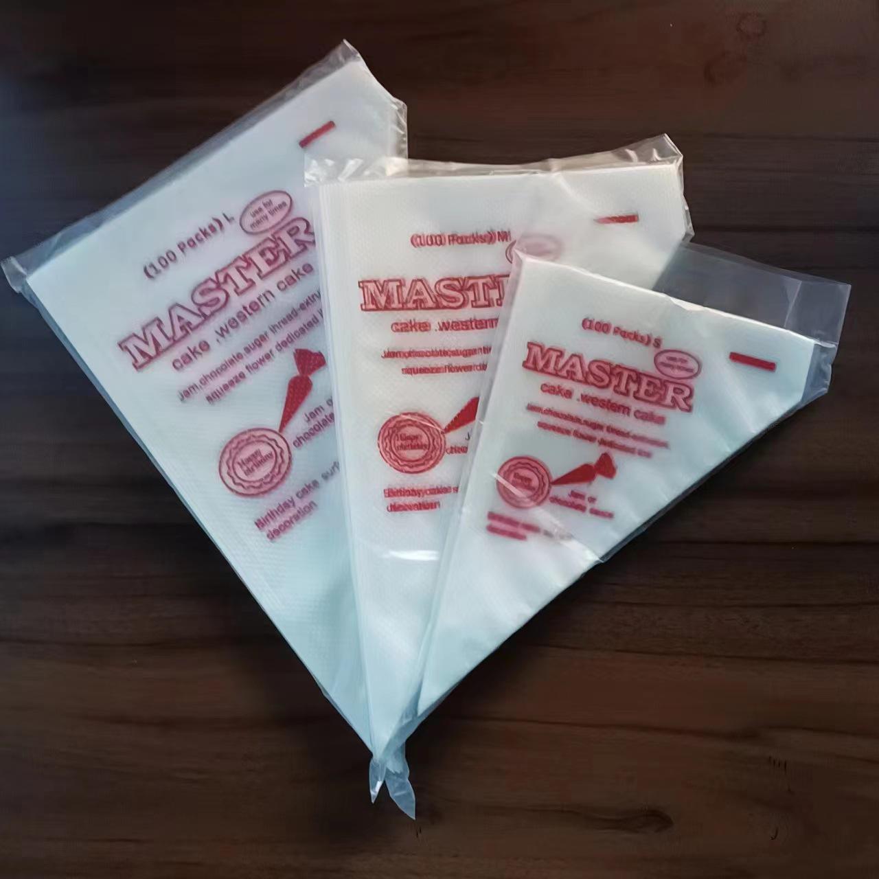 Food-Grade Thickened Disposable Piping Bags for Cake and Cookie Decorating Small All-English