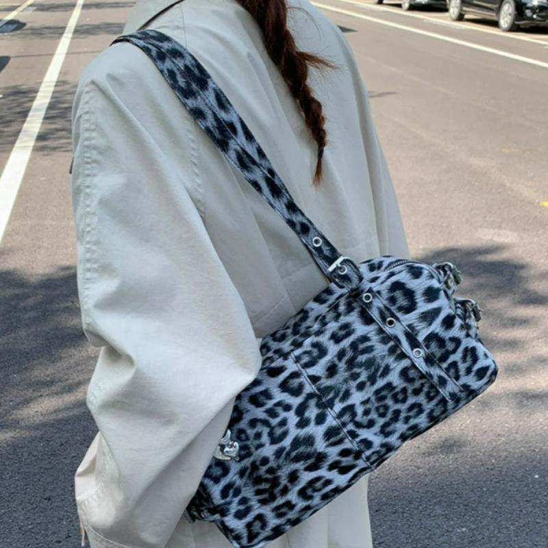 New Leopard Print Shoulder Bag Women Large Capacity Fashi Tote Handle Bag for Work Commute Texture Versatile Bags for Travel