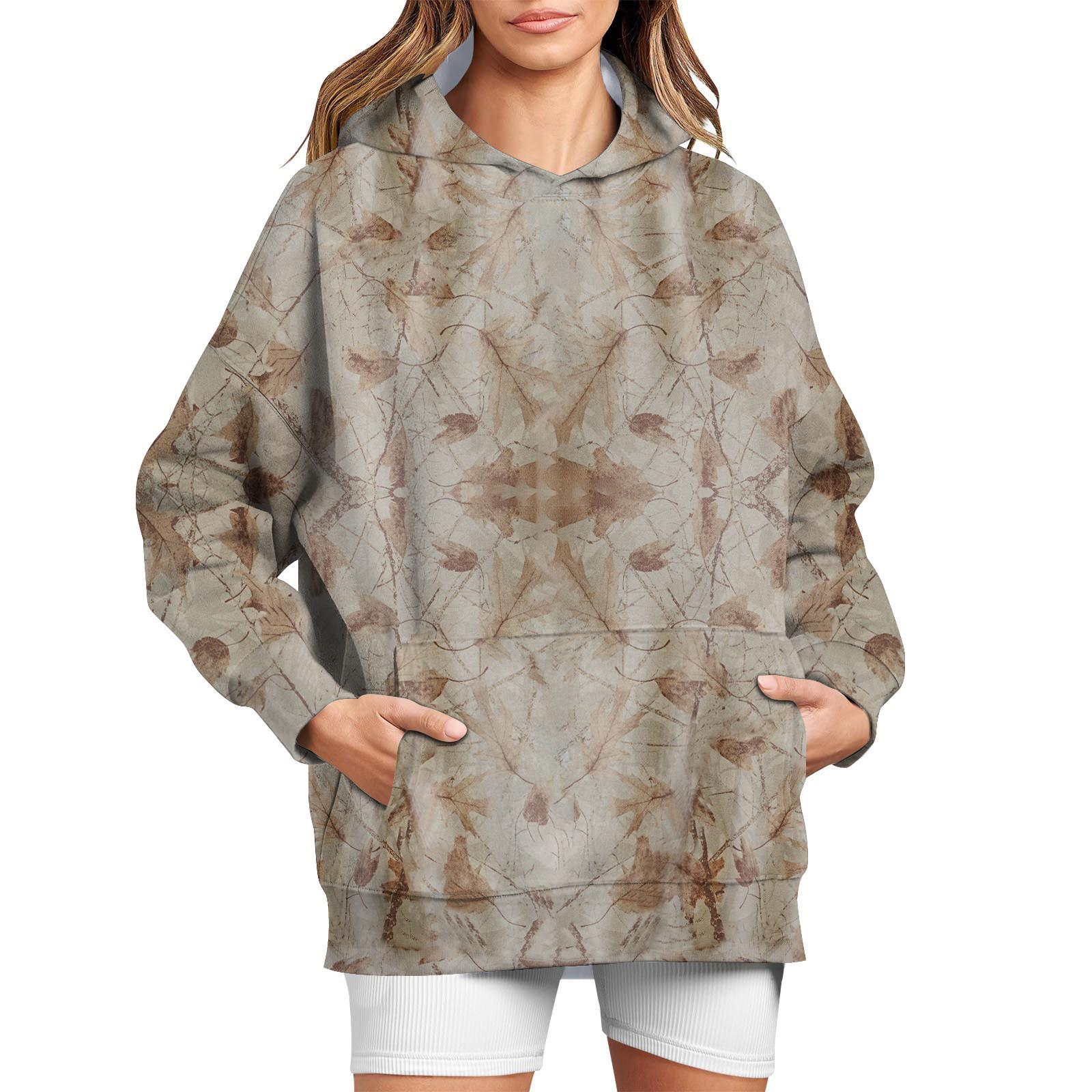 

Женская толстовка с принтом, повседневная удобная свободная легкая женская толстовка с длинным рукавом и круглым вырезом S хаки