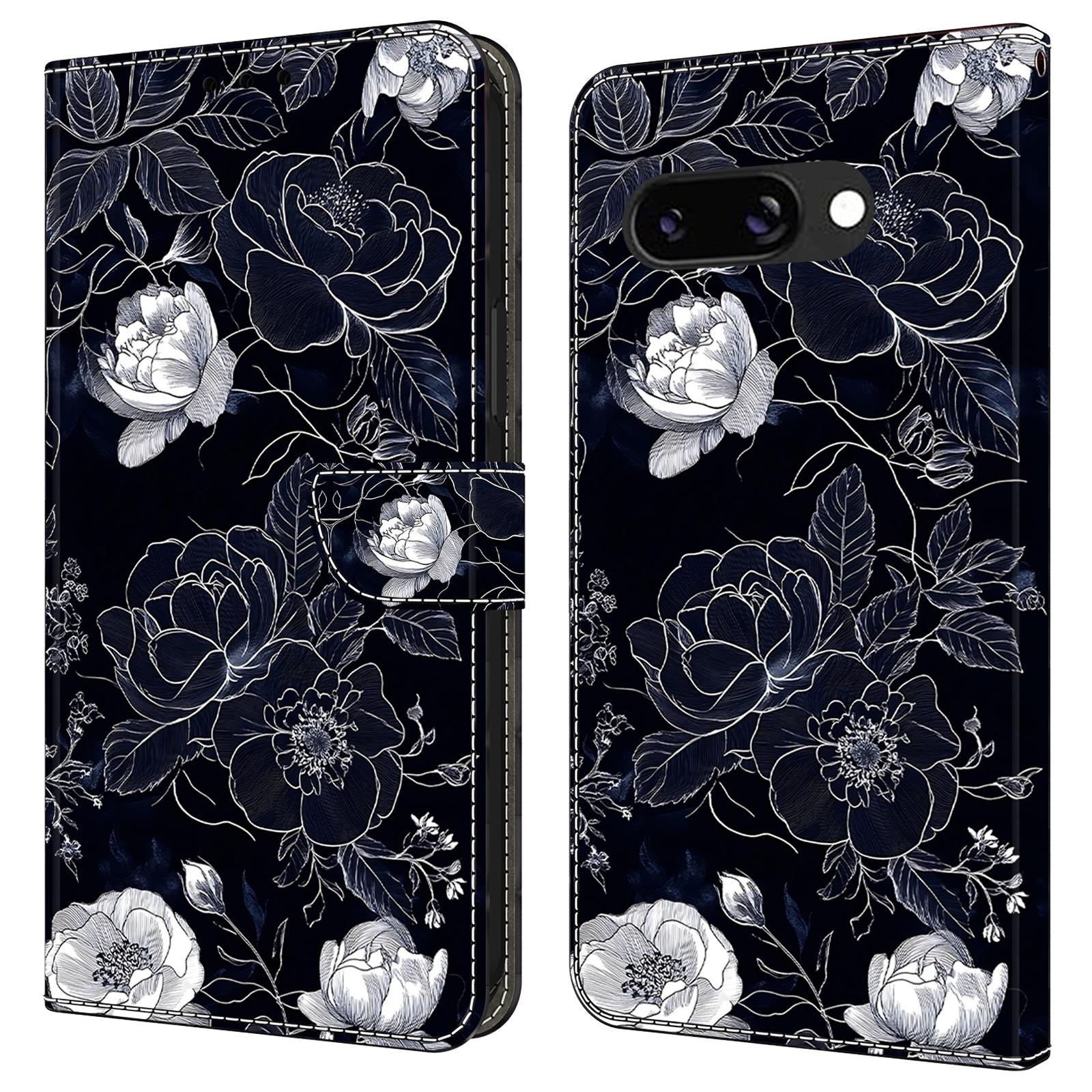 

Для Google Pixel 9a Чехол Кошелек Подставка Печать узоров PU Кожаный Флип Чехол для Телефона Vintage Flowers