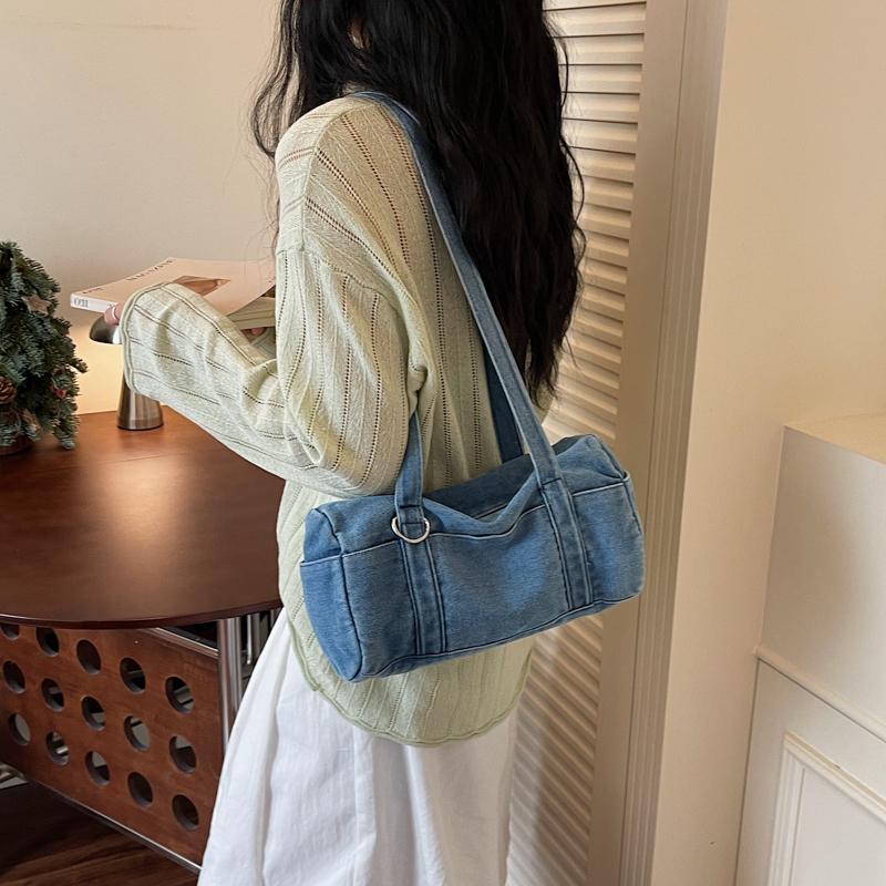 Denim Bag Women's Portable Shoulder Crossbody Bag Commuter Tote Bag