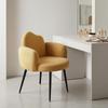Vanity Chair Cloud Backrest Upholstered Makeup Stool Metal Legs for Bedroom