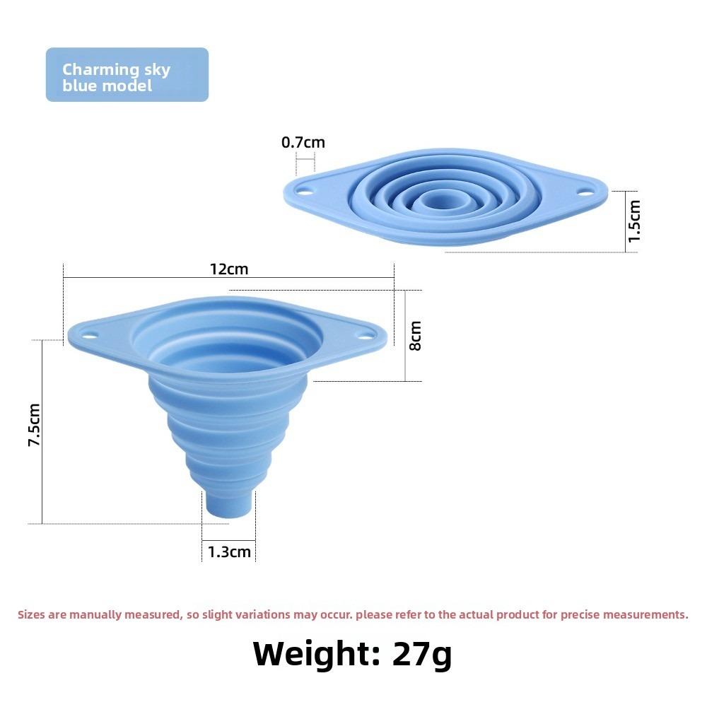 

Foldable Silicone Funnel Collapsible Feature Wide Mouth Filler Kitchen Funnel Set Kitchen Use 1pcs-blue