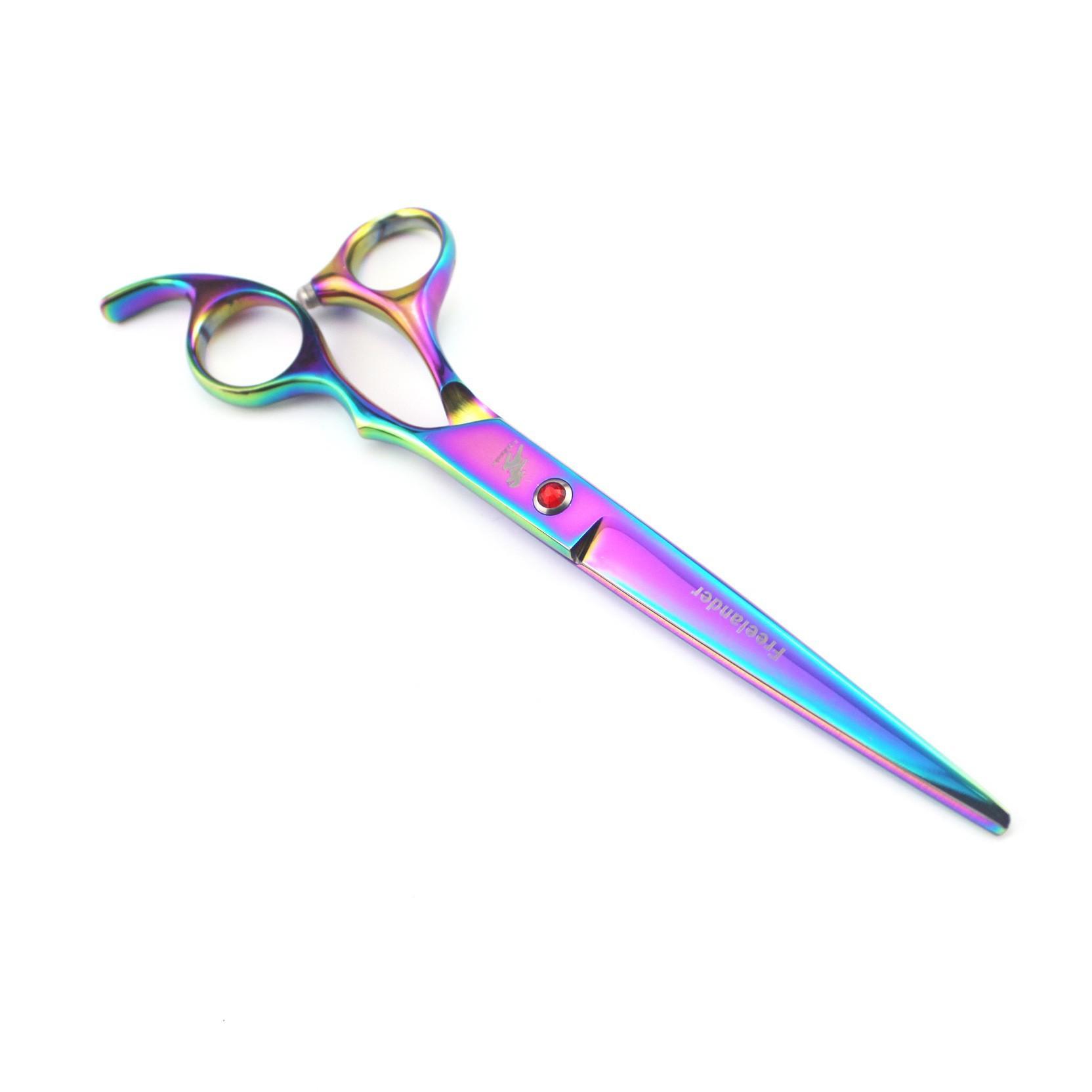 

7.0 Inch, Hand Shape, Color, Electroplating, Pet Grooming Scissors, Straight Cut 4 Colors Optional 195