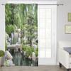 Fenstervorhänge mit Motiv „Ein Teich in einem japanischen Garten“ für Wohnzimmer, Schlafzimmer, Luxus, moderne Küchenvorhänge, Stoffvorhänge