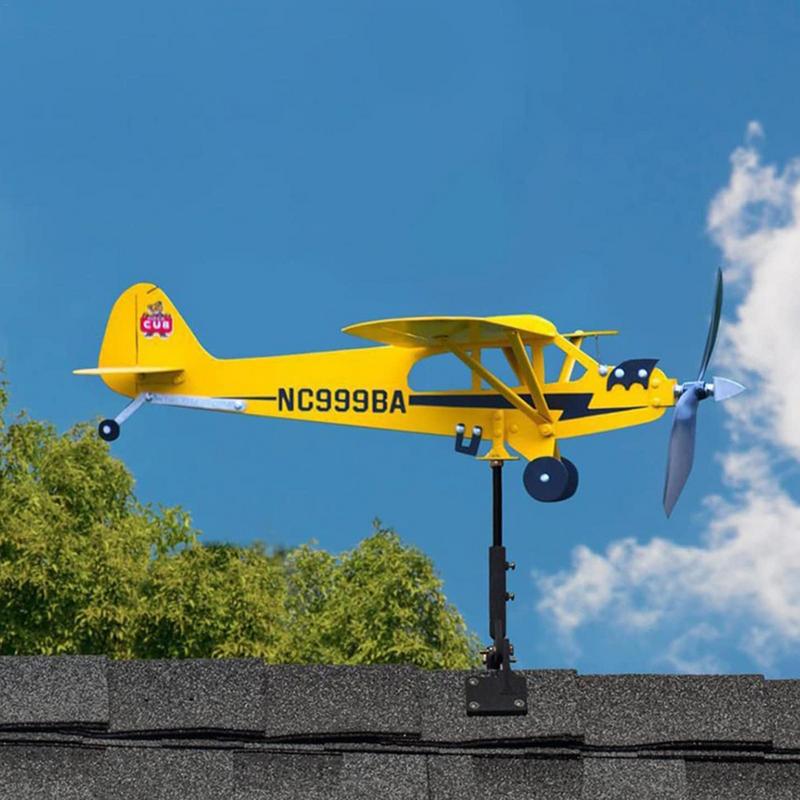 Garden Wind Spinners Airplane Windmill For Lawn Rotating Metal Weathervane Yard Art Wind Spinner For Porch Backyard Outdoor