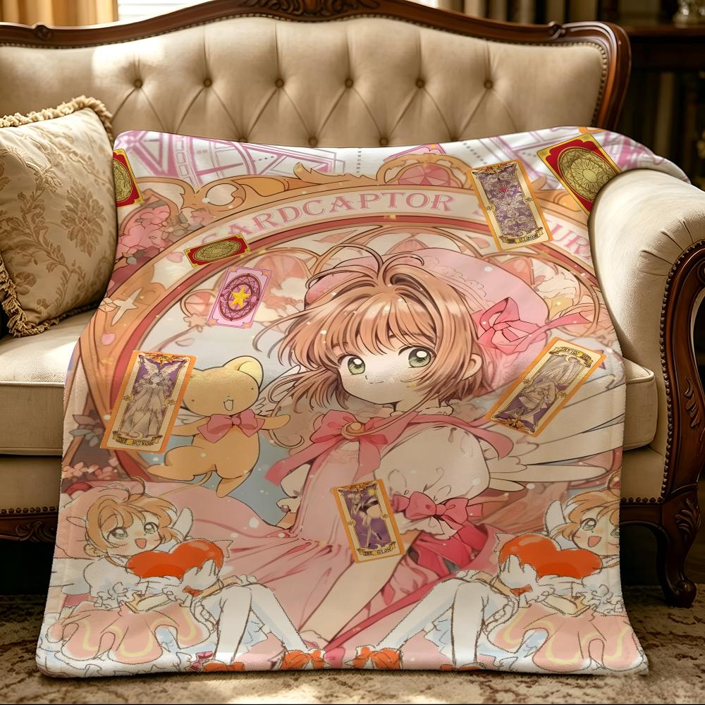 anime C-Cardcaptor Sakura-A Throw Thick Comfort Flannel Quilt, Multi-scene Use Indoor Outdoor Daily Nap