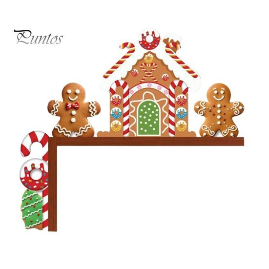 Decorare Colț Usa de Crăciun Topper, Panou din Lemn, Om de Zăpadă Moș Crăciun Omuleț de Ghimbir Pom de Crăciun Panou Cadru Om Decor pentru Casă Petrecere de Sărbători Toppere Decorative