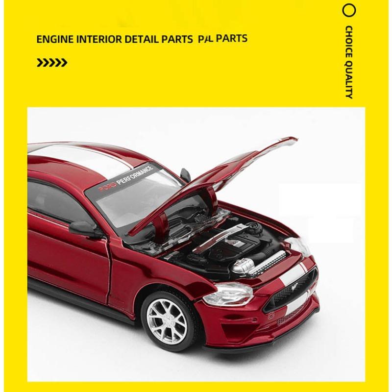 Scară 1/42 2018 Ford Mustang GT Super Racing Asamblare Mașină de jucărie din aliaj din metal turnat sub presiune Jucării cadou de colecție cu cutie