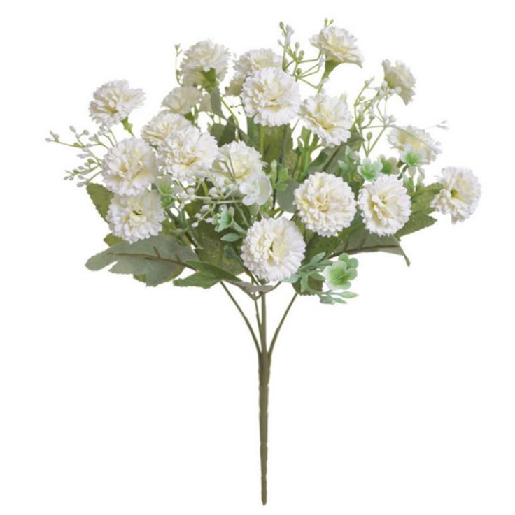 [1 Bouquet] 20 Heads Carnation Simulation Hydrangea Artificial Flowers Fake Silk Flower Garden Small Lilac Flowers Decor