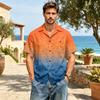 Men's Casual Short Sleeve Shirt Cotton Linen Blend Lightweight Button Down Collar Relaxed Fit Summer Top with Pocket