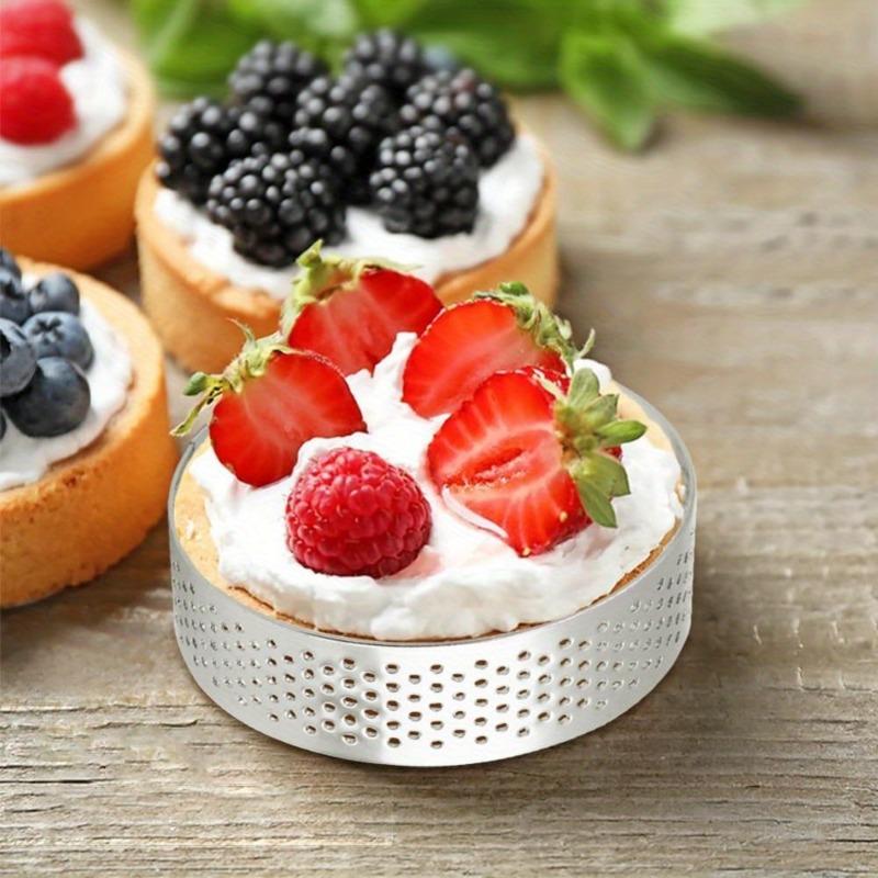 Non-Stick Perforated Tart Ring Set Stainless Steel Mousse Cake Mold Baking Tools for Dessert Decoration Kitchen Accessories