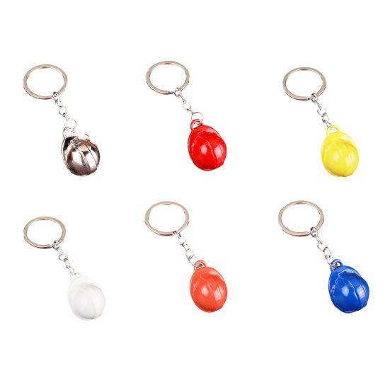 Hard Hat Keychain Portable Mini Helmet Design Bright Color Key Chain Compact Size Key Identifier Backpack Accessory