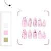 24Pcs Almond Fake Nail Press On Nail Artificial Acrylic Nail Glues On Nail Bows Heart Designs French Tips False Nail