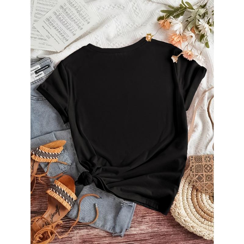 Europäische Größe Damen 2023 Neuankunft Kleine Version Sonnenblumen-Print Kurzarm Freizeit Rundhals T-Shirt