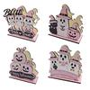 Cute Pumpkin Tissue Dispenser Halloween Wooden Napkin Holder Pastel Ghost Black Cat Tabletop Dispenser Desktop Storage Ornament Waterproof