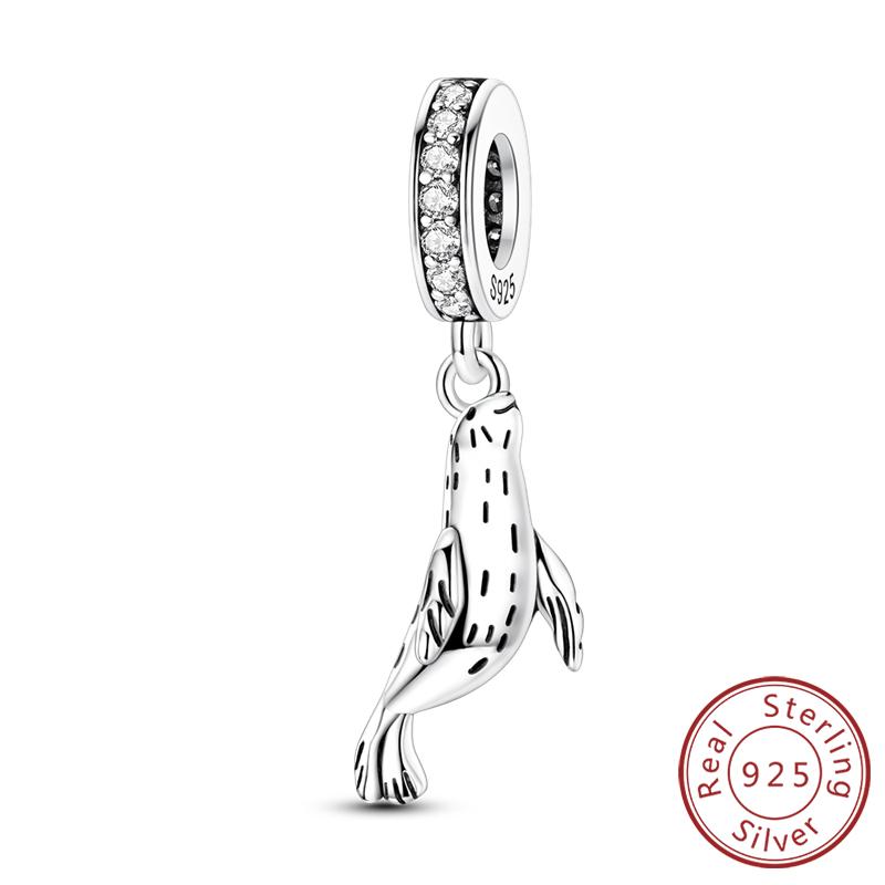 New Copper Charms Luminous Whale Turtle Bear Charm Beads For Original Bracelet Pendant Women Girl Diy Jewelry Gift