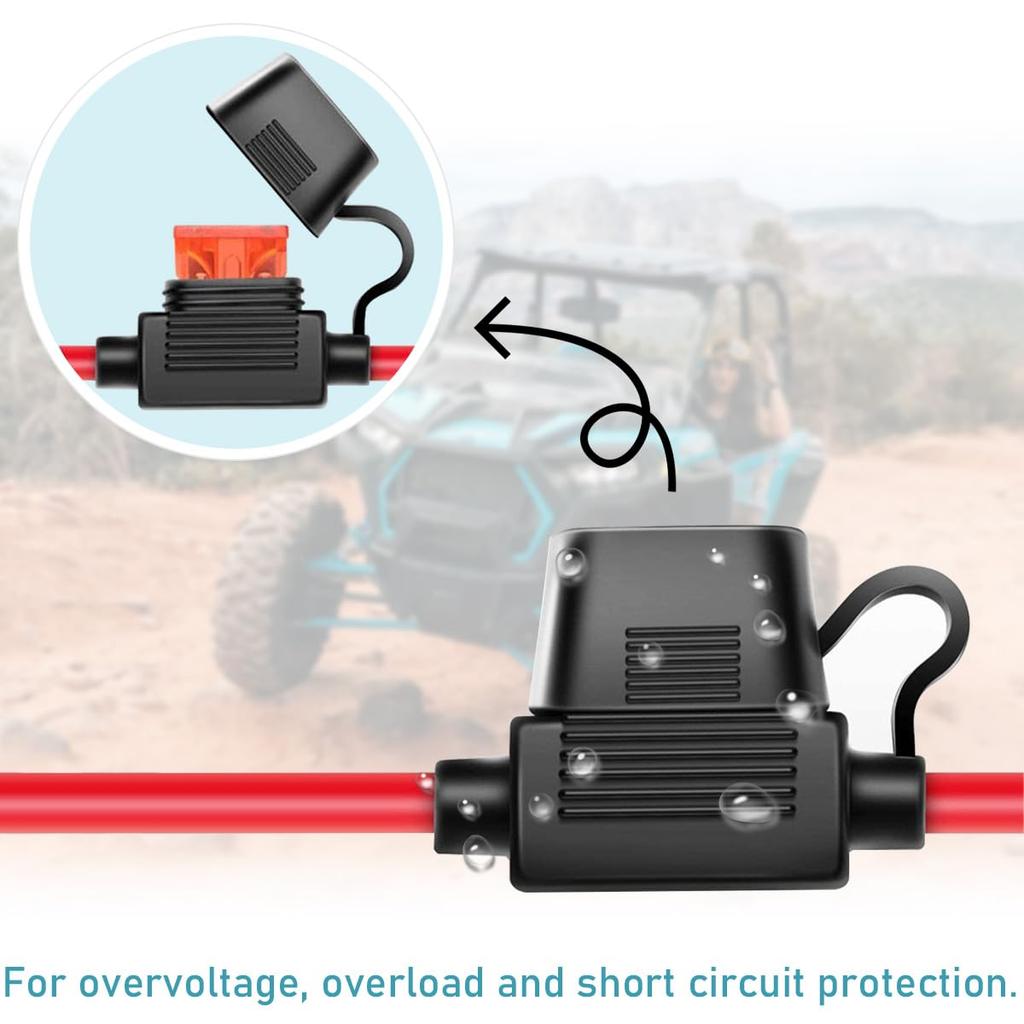 DAOKAI SAE Batteriestecker, 2 Fuß/5 Fuß SAE O-Ring Terminal Kabelbaum 16 AWG
