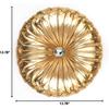 Tresshouse European Round Throw Pillows, Soft Spandex Fabric Pumpkin Pleated Handmade Metallic Accent Circle Insert Cushion Diamond To Enhance for