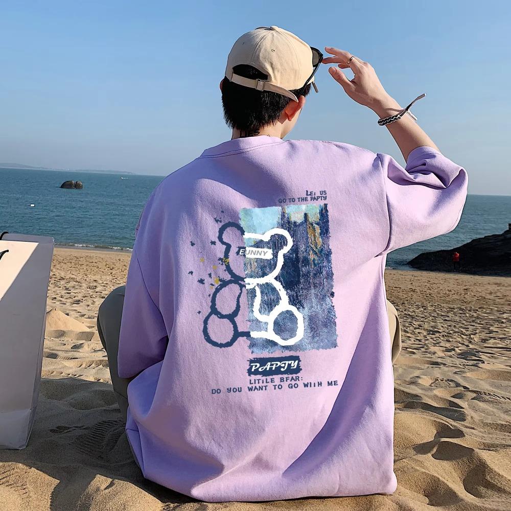 2024 Plus Size Men's T-Shirt Summer Refreshing Print Short Sleeve Cotton Elegant High Quality Top New Simple and Gorgeous Cloth