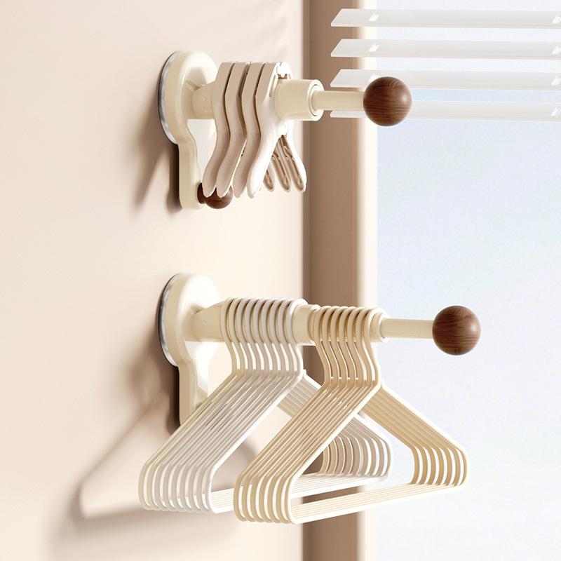 Hanger storage artifact No punching and retractable balcony wall hanging Multifunctional finishing rack Household drying rack Storage hanger