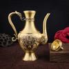 Brass Dragon Wine Pot with Auspicious Cloud Design - Household Metal Wine Set and Home Decor.