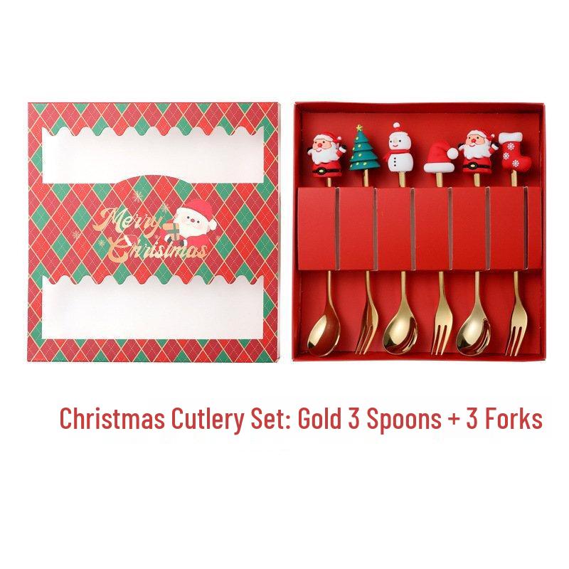 ZISIZ Christmas Dazzling Stainless Steel Cutlery Gift Set