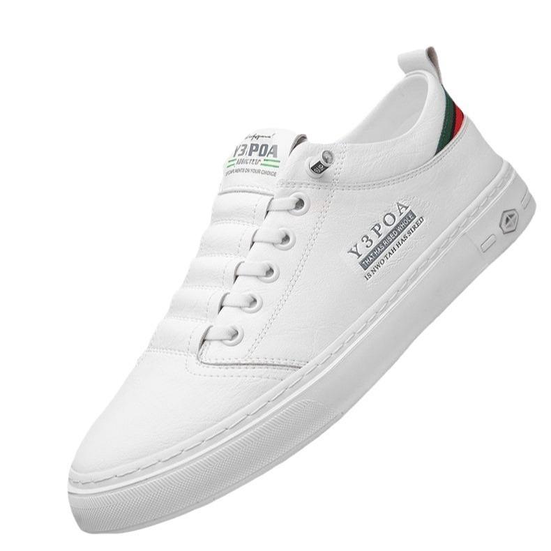 2024 spring new breathable soft-soled white shoes versatile fashion casual board shoes one-pedal men's leather shoes men's shoes