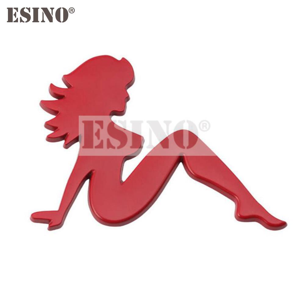 Car Styling 3D Metal Chrome Zinc Alloy Emblem Sexy Girl Car Badge Body Trunk Fender Adhensive Emblem Auto Accessory