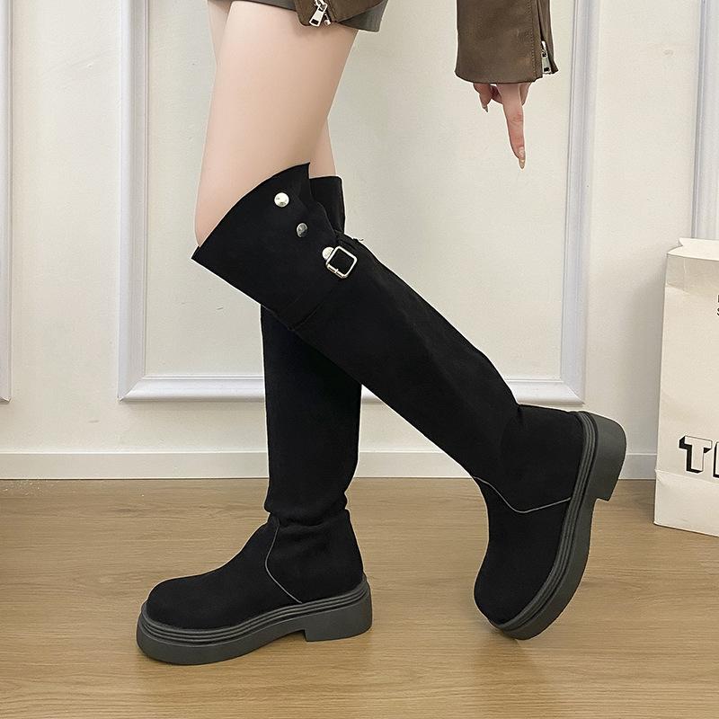 Temperament small man over the knee thick-soled boots women's boots 2025 burst fire new spring thin tall knight boots