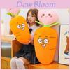 Creative Carrot Pillow Plush Toy With Embroidered Face For Kids And Girls