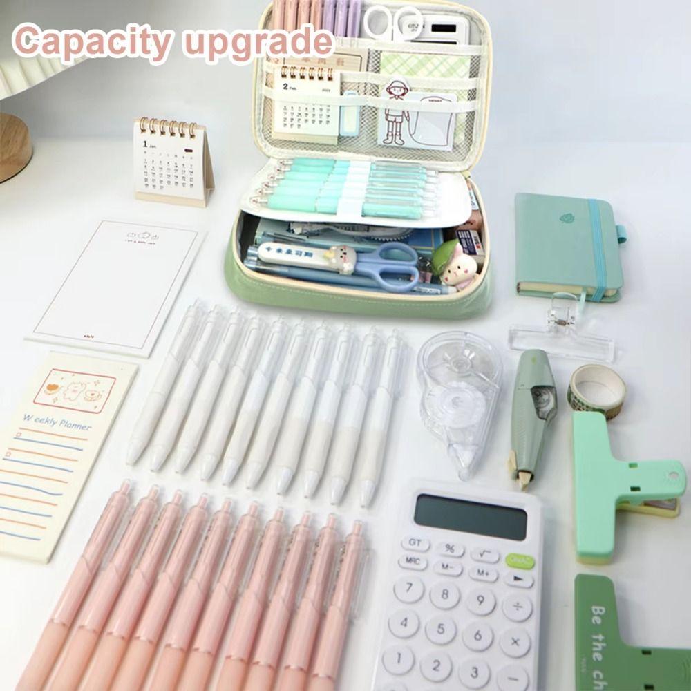 Large Capacity Pencil Cases Multi-function Zipper Pencil Bag Stationery Storage Box  Cosmetics Bag