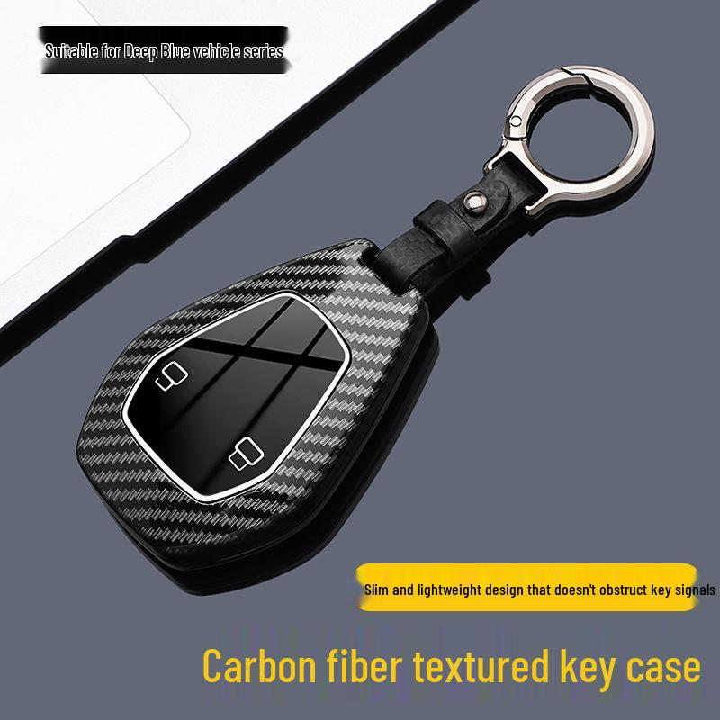 Tiefblau L07 Kohlefaser ABS Smart Key Hülle für Changan