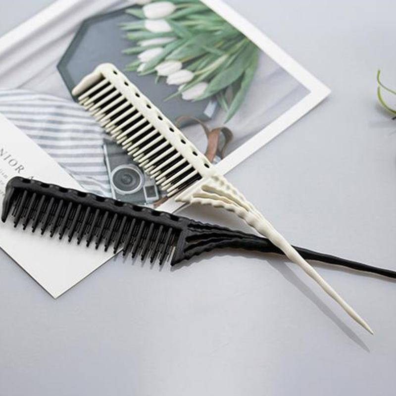 1Pc Professional Hair Combs Tip Tail Comb Barber Hairdressing Comb 3-Row Teeth Detangling Comb Salon Tools Barber Accessories