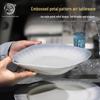 Huaqingge 8.2-inch Rhine Gradient Embossed Ceramic Square Plates (Set of 2)
