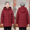 Hooded Cotton Jacket for Women: Warm, Thick, Velvet-Lined Winter Wear for Middle-Aged and Elderly, featuring Grandmother-Style Lamb Fleece.