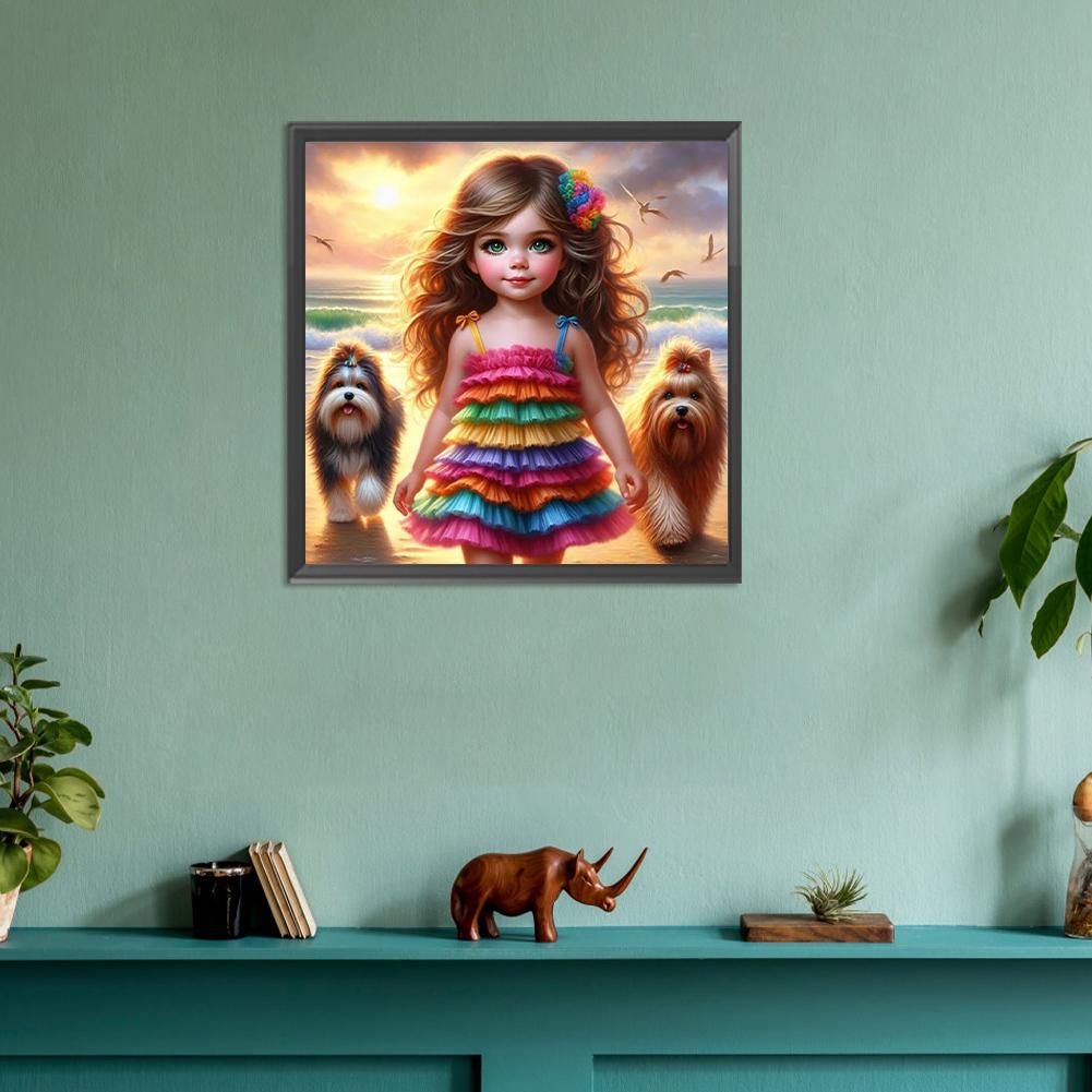 5D DIY celokruhová vrtačka s diamantem pro dívku na malování domácích dekorací 30x30cm