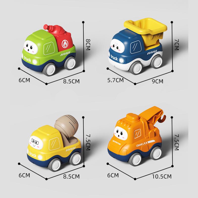 Kids Pull Back Car Toys Car Model Boy Double Return Force Mini Toy Vehicle Cartoon Engineering Truck Educational Toy Boys Gifts