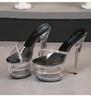 16.5Cm Heel 7Cm Platform Transparent Crystal Sandals Sexy Stage Show Women Banquet Shoes
