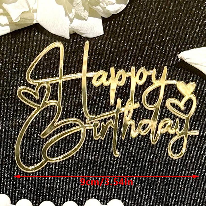 1 Stück Goldene Englische Buchstaben Acryl Kuchen Dekoration Geburtstagsfeier Dessert Zubehör