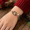 Stackable Charm Jewelry Christmas Beaded Stretch Bracelets, Faux Pearl Beads Fashion Holiday Accessory Santa Claus/Tree/Elk/Stocking Bracelet,