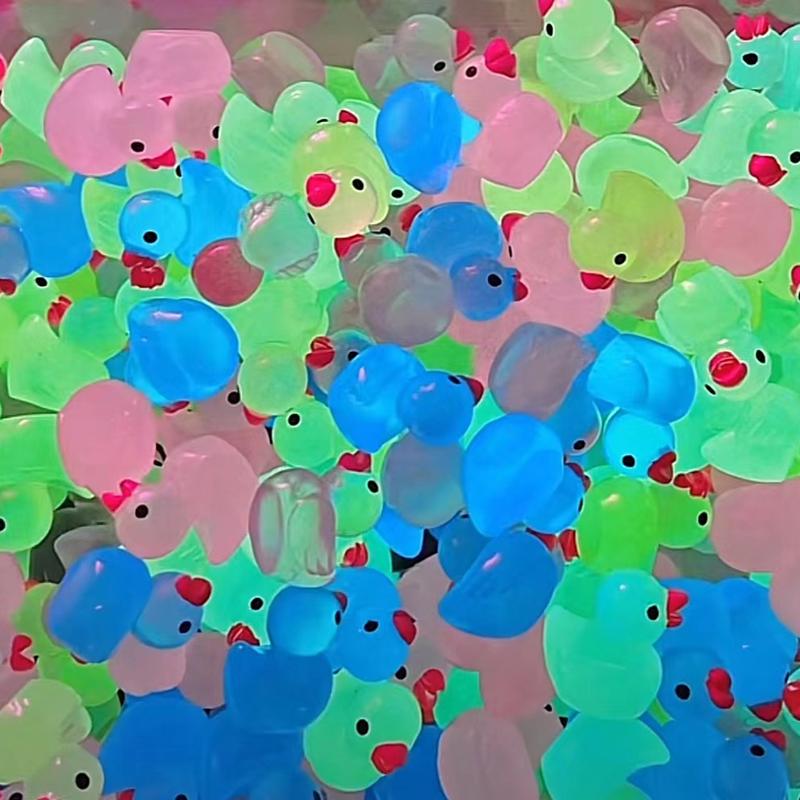 10/20/50Pcs 26.5X25Mm Mini Glow Little Duck Diy Resin Accessories Cartoon Jewelry Decoration Transparent 3D White Duck