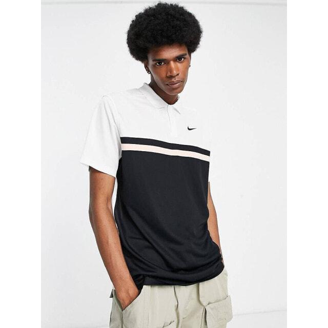 

Nike Golf Victory Dri-FIT colourblock polo in white and black