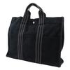 Hermes Fourre ToutMM Handbag Tote Bag Black Cotton Unisex Used