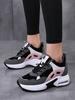 Women Fashion Shoes Lightweight Air Cushion Thick-Soled Shoe White Non Slip Walking Sneakers Black Breathable Running Shoes