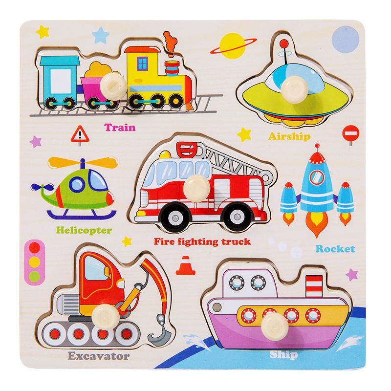 

Деревянные пазлы Монтессори, доски для рук, игрушки, головоломки Танграм, детские развивающие игрушки, мультяшный автомобиль, животные, фрукты, 3D головоломки