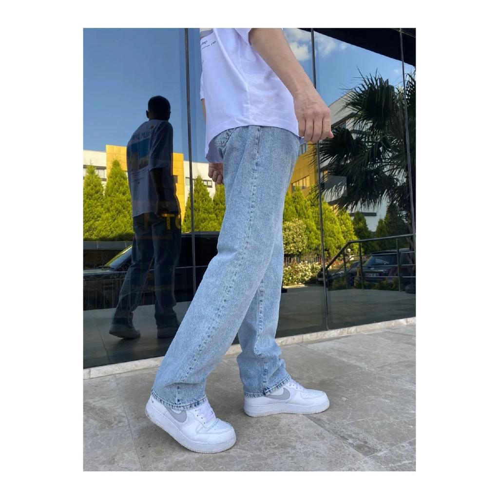Men's Ice Blue Baggy Trousers