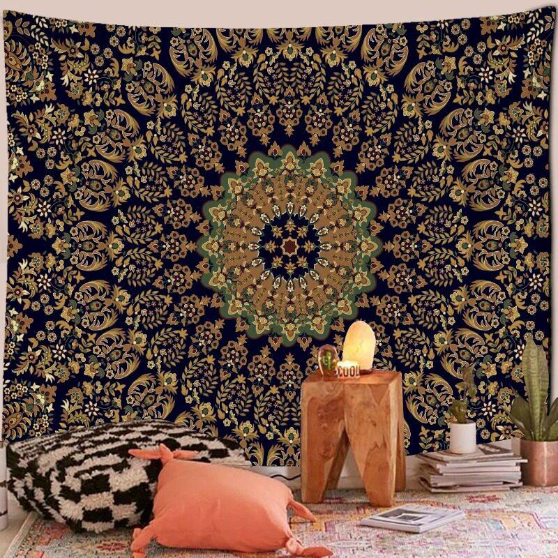 

Vintage Mandala Tapestry Bohemian Ethnic Style Wall Hanging For Dorm Bedroom Living Room Home Art Decor 74x94cm(29x37in)